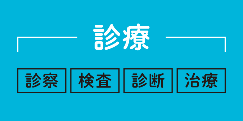 診療には診察・検査・診断・治療が含まれる